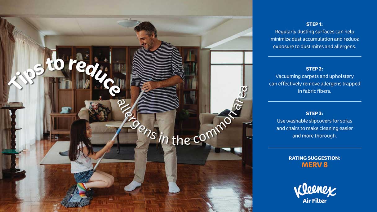 Tips to reduce allergens in the common areas