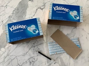 Fire station Kleenex tissue box craft step 1