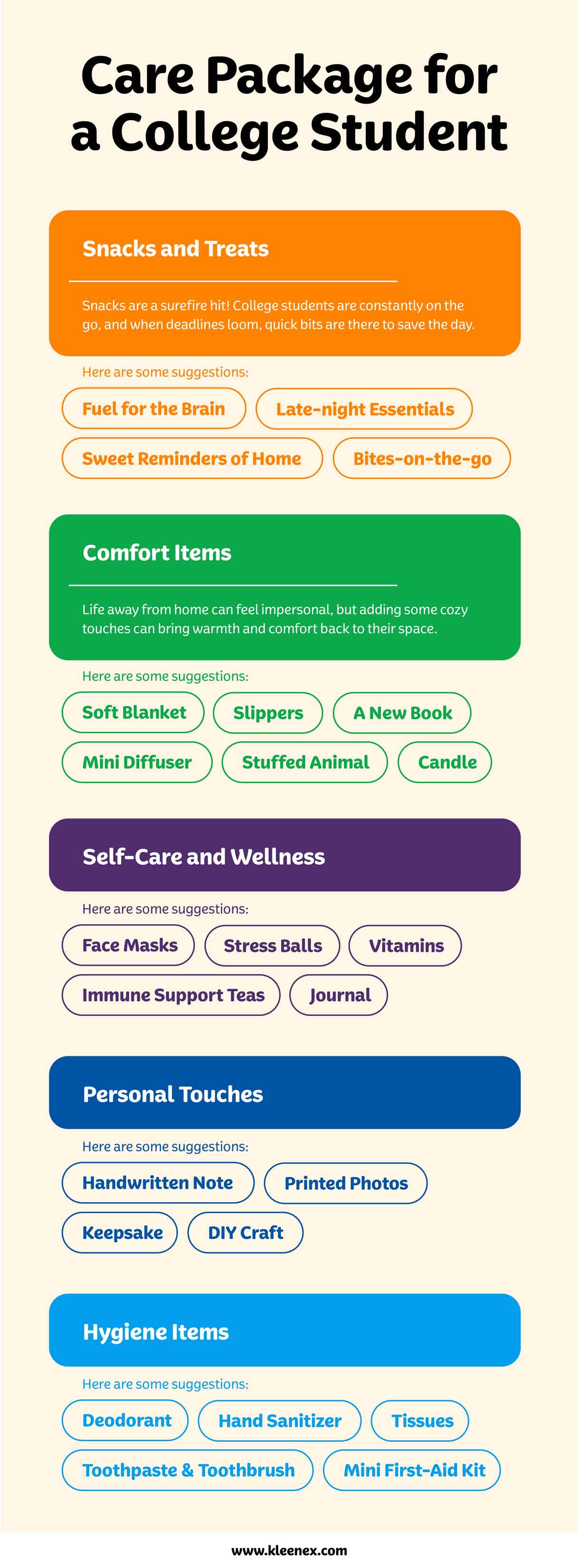 Care Package for a College Student List