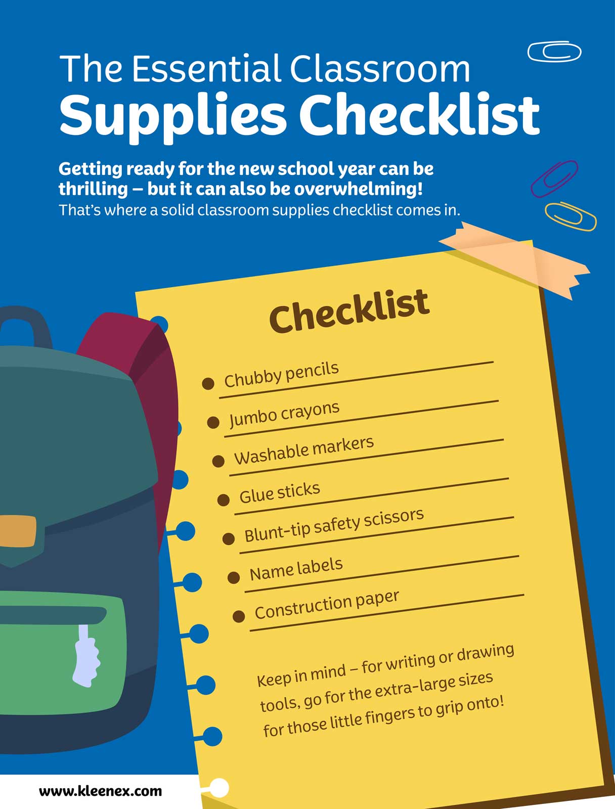 Material list for paper arts and crafts