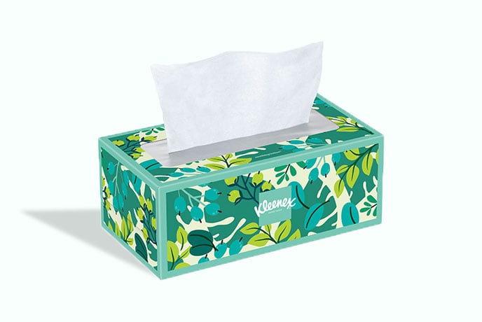 Kleenex® Tissues With Lotion Open Rectangular Box
