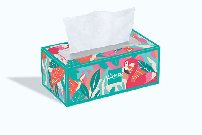 Kleenex® Trusted Care® Facial Tissues Rectangle Box