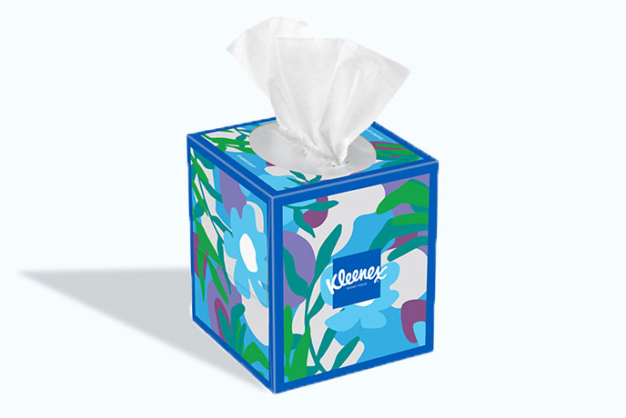 Trusted Care™ Facial Tissues Cube Box for Faces and Hands