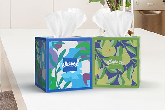 Kleenex Tissue Blue Floral, Facial Tissue